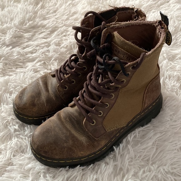 Dr Marten canvas and leather lace up boots - Picture 3 of 13